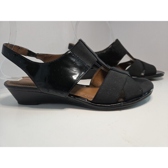 Natural Soul by Naturalizer Slingback black kitten heel Slip On sandal Sz 7.5 - Picture 2 of 7